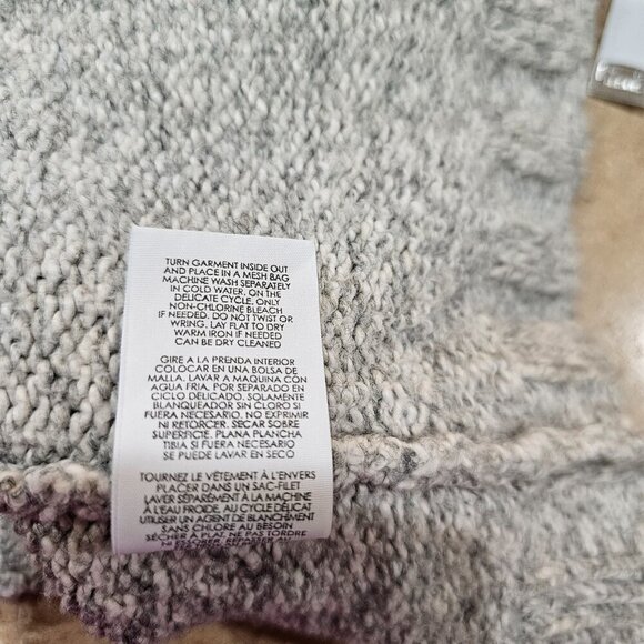 Women's Cabi 3886 Tilt Cardigan Sweater Gray Tan Diagonal Colorblock Snap Size S - Picture 7 of 8